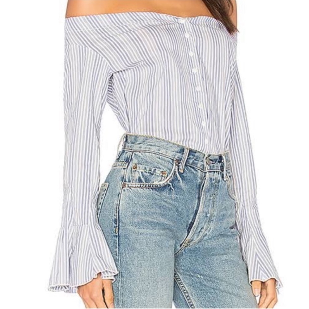 Free People March To The Beat Off Shoulder Blouse